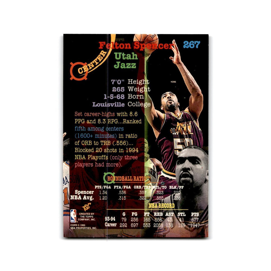 1994 Topps Stadium Club Felton Spencer Jazz #267