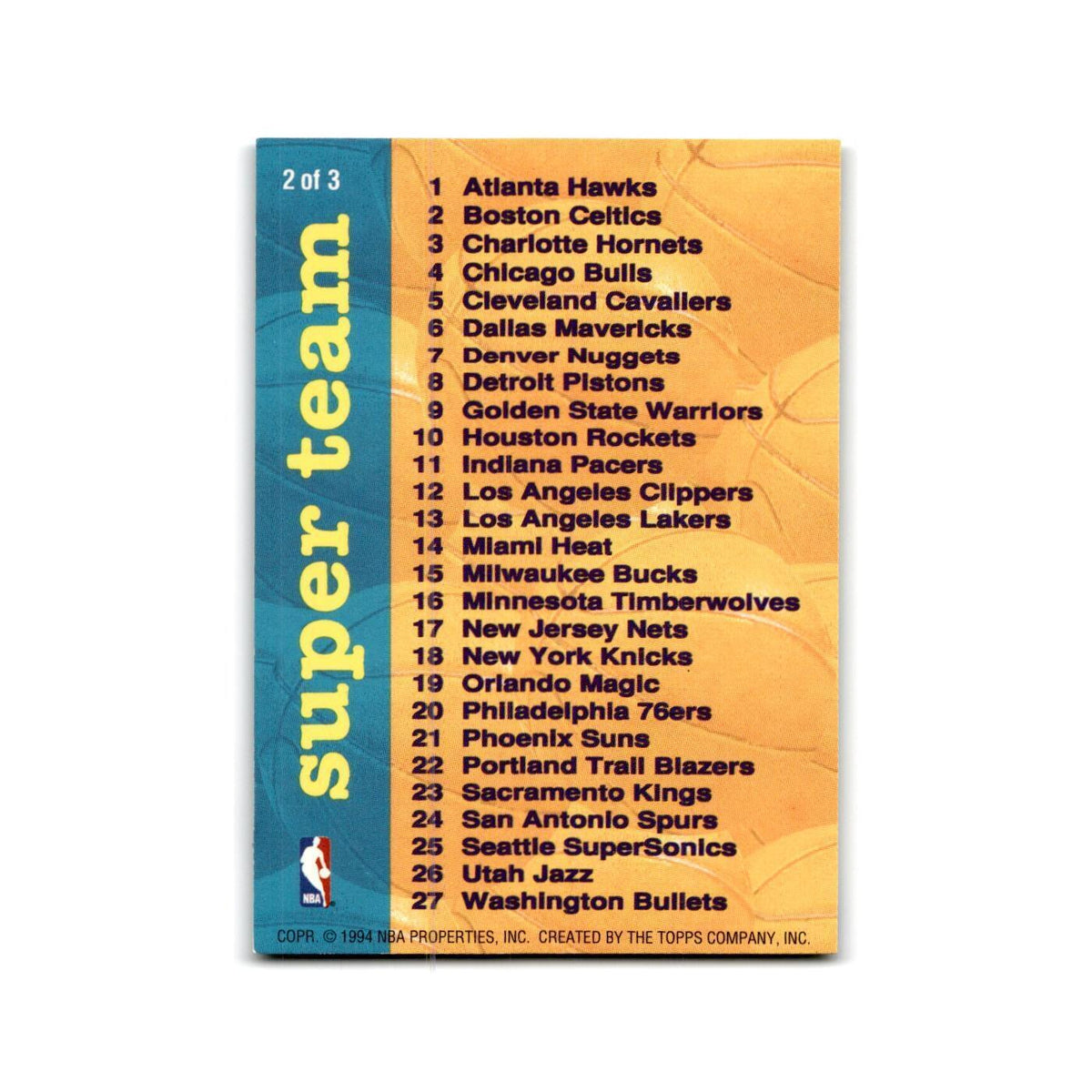 1994 Topps Stadium Club Series 1 Checklist #2