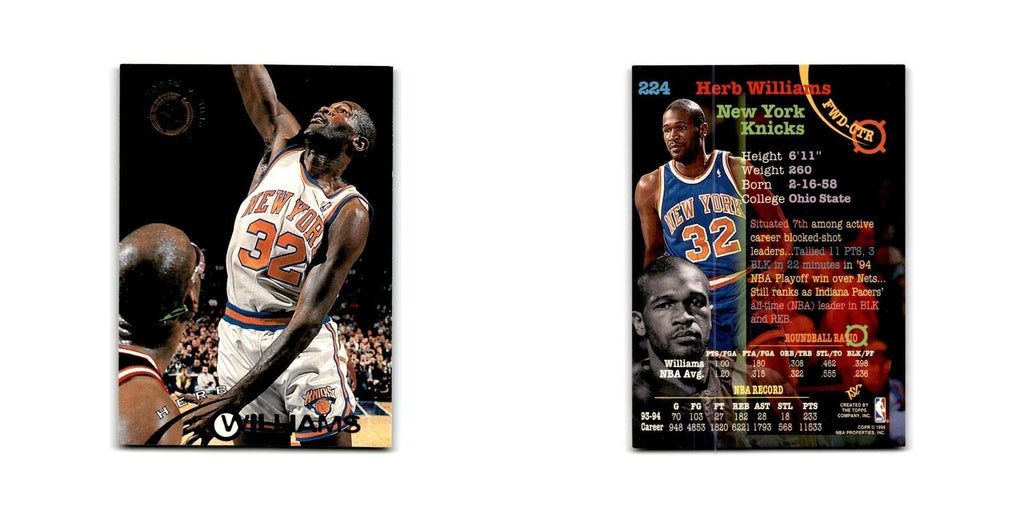 1994 Topps Stadium Club Herb Williams Knicks #224