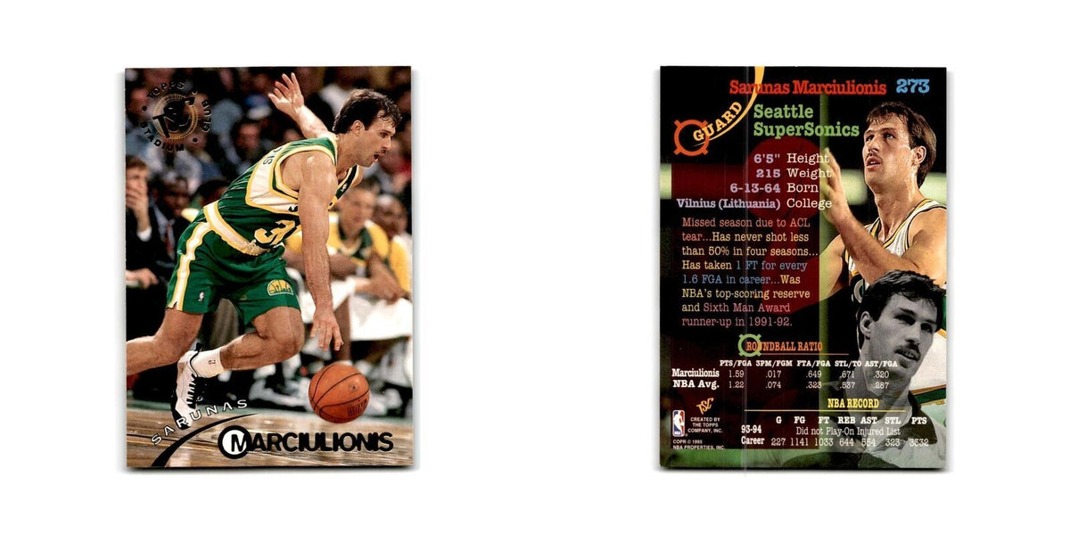 1994 Topps Stadium Club Sarunas Marciulionis Seattle SuperSonics #273