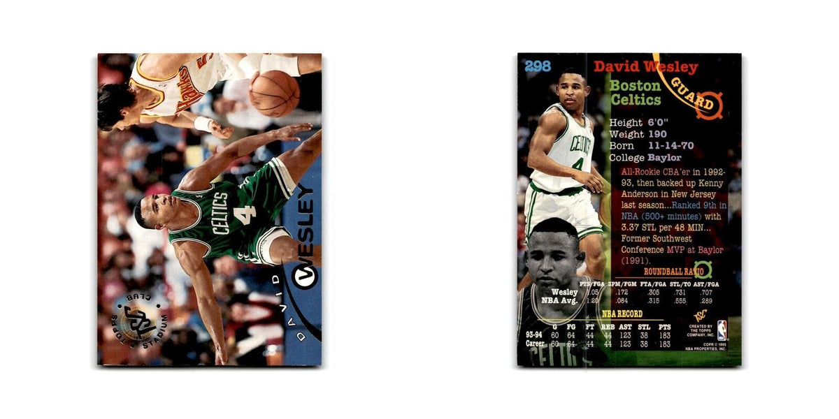 1994 Topps Stadium Club David Wesley Celtics #298