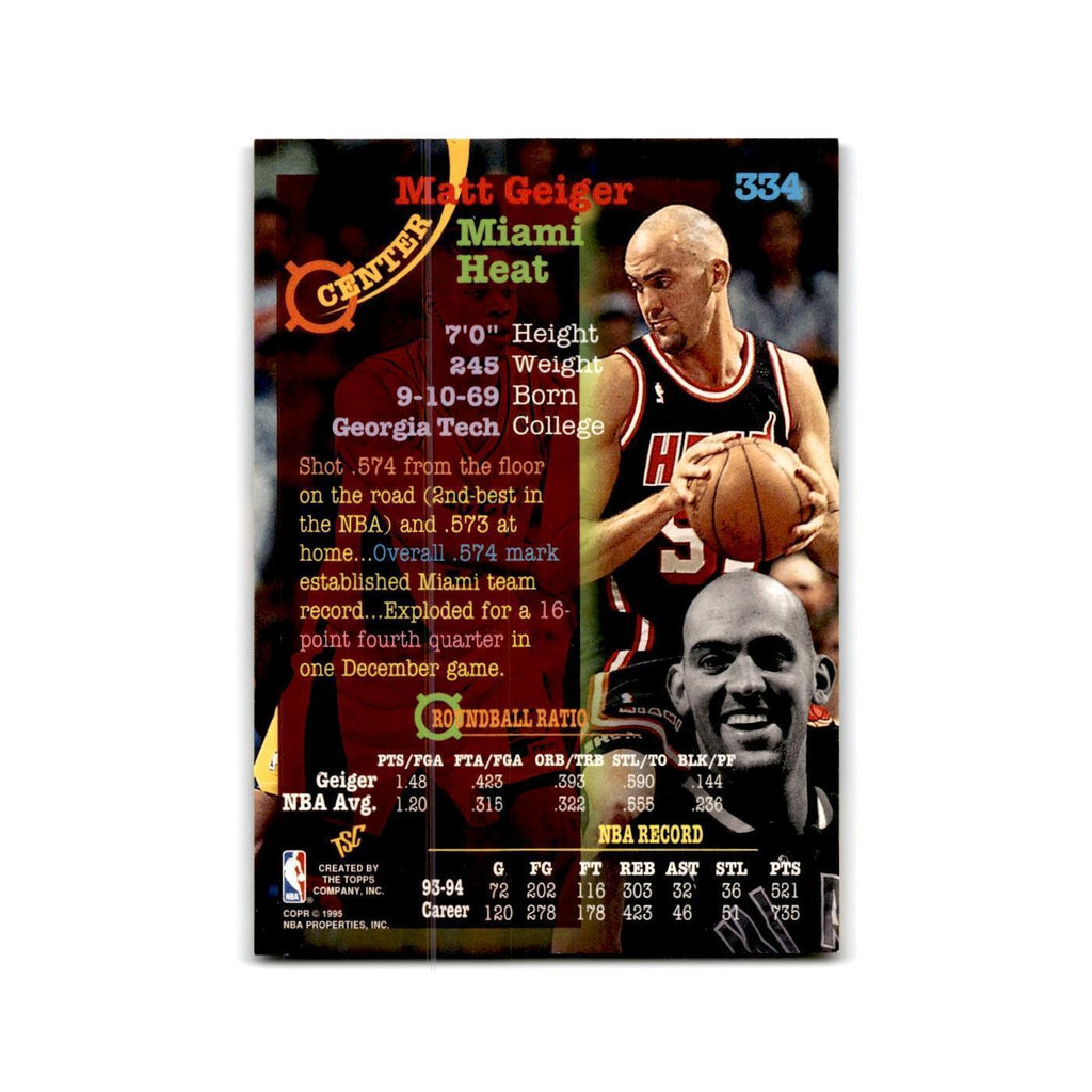 1994 Topps Stadium Club Matt Geiger Heat #334