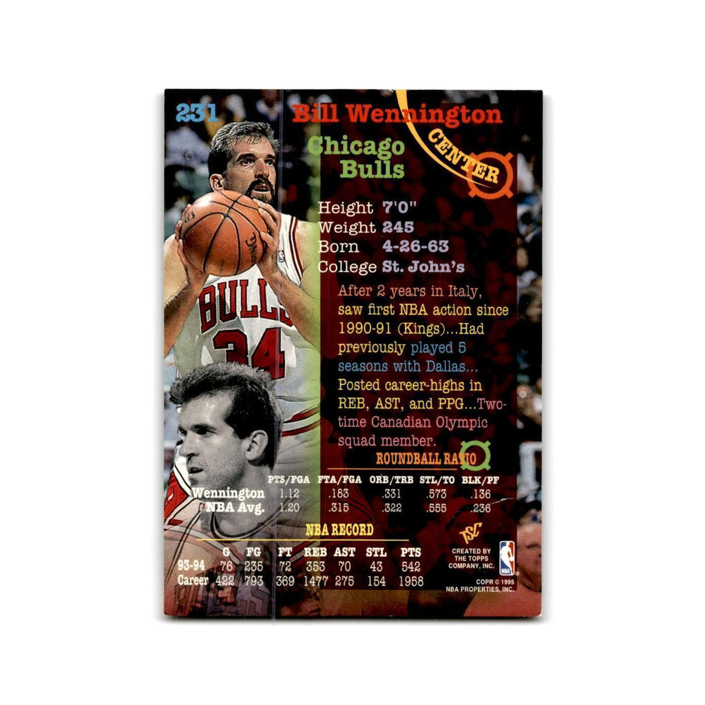 1994 Topps Stadium Club Bill Wennington Bulls #231