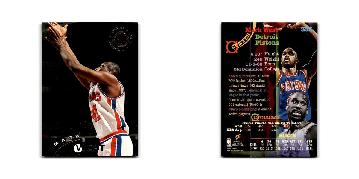 1994 Topps Stadium Club Mark West Pistons #333