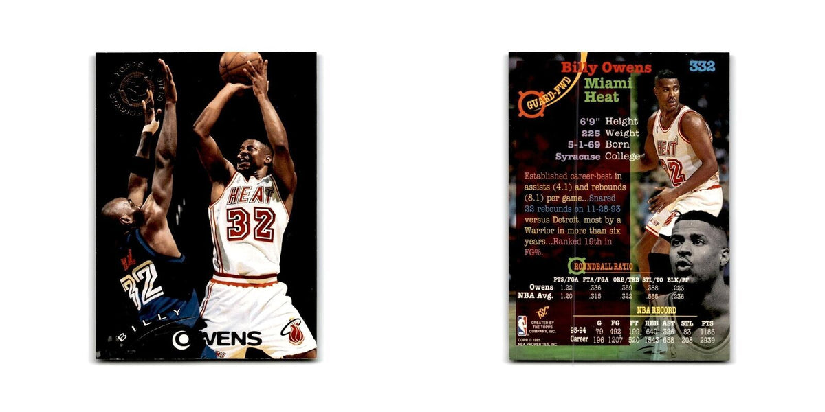 1994 Topps Stadium Club Billy Owens Heat #332