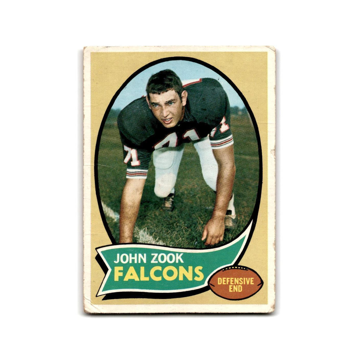 1970 Topps John Zook RC Falcons #209