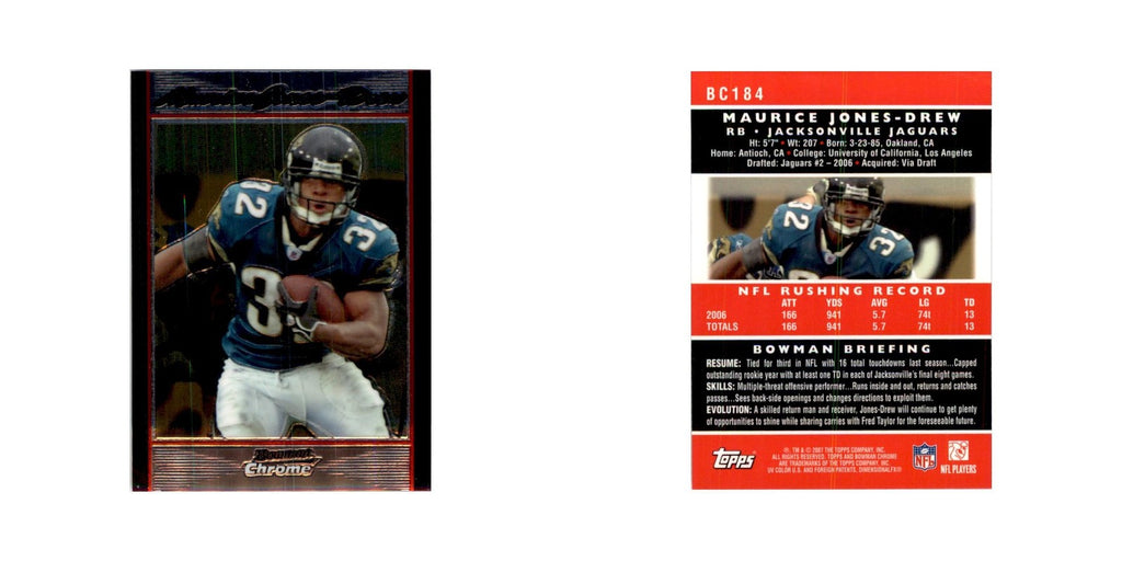 2007 Bowman Chrome Maurice Jones-Drew Football Cards #BC184