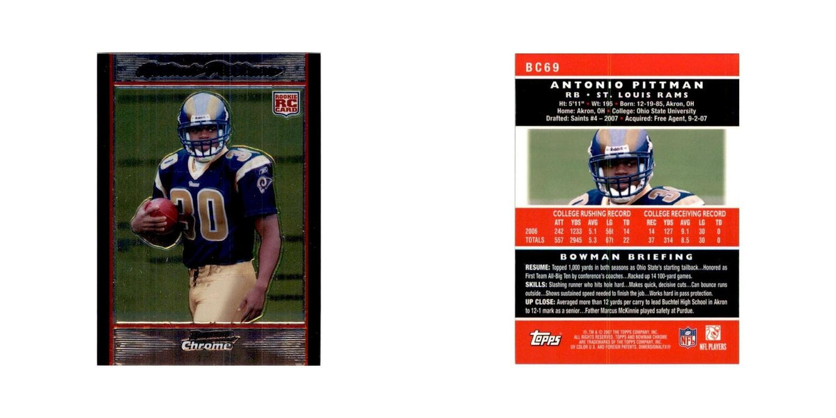 2007 Bowman Chrome Antonio Pittman Football Cards #BC69