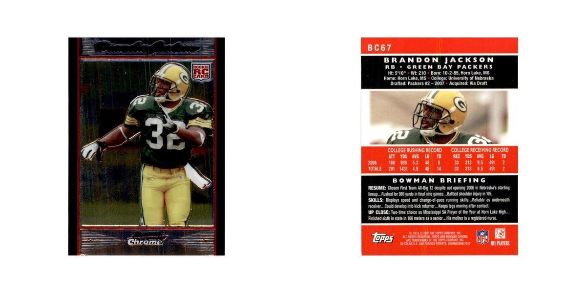 2007 Bowman Chrome Brandon Jackson Football Cards #BC67
