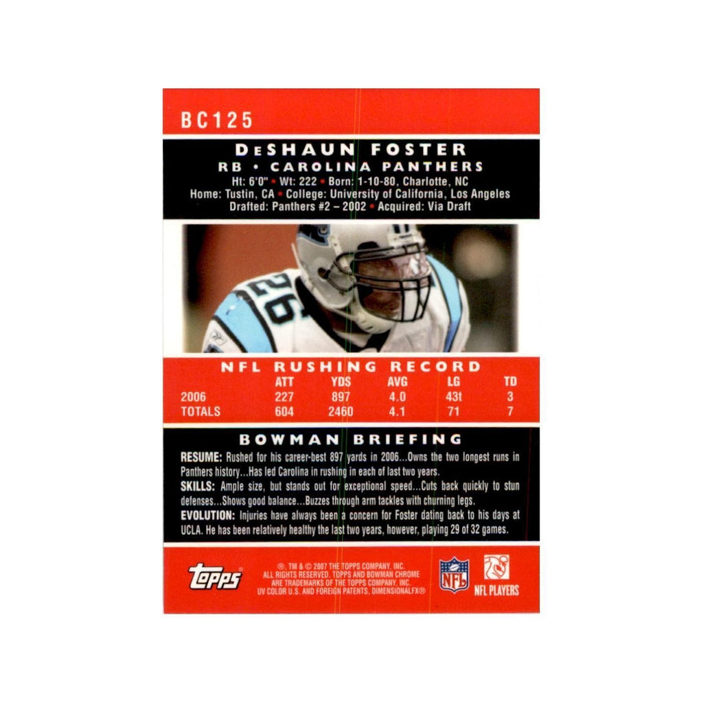 2007 Bowman Chrome DeShaun Foster Football Cards #BC125