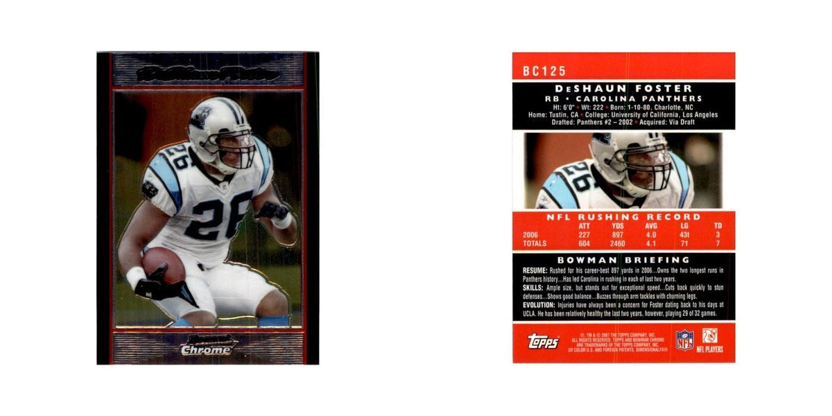 2007 Bowman Chrome DeShaun Foster Football Cards #BC125