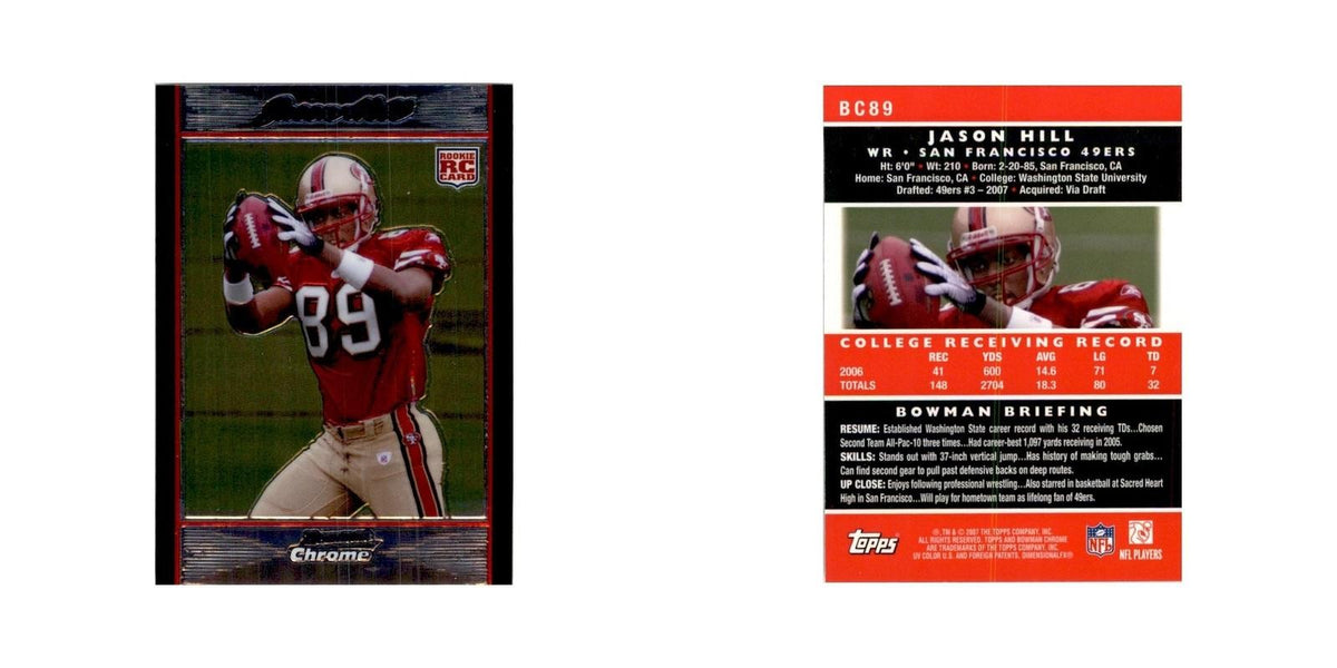 2007 Bowman Chrome Jason Hill Football Cards #BC89