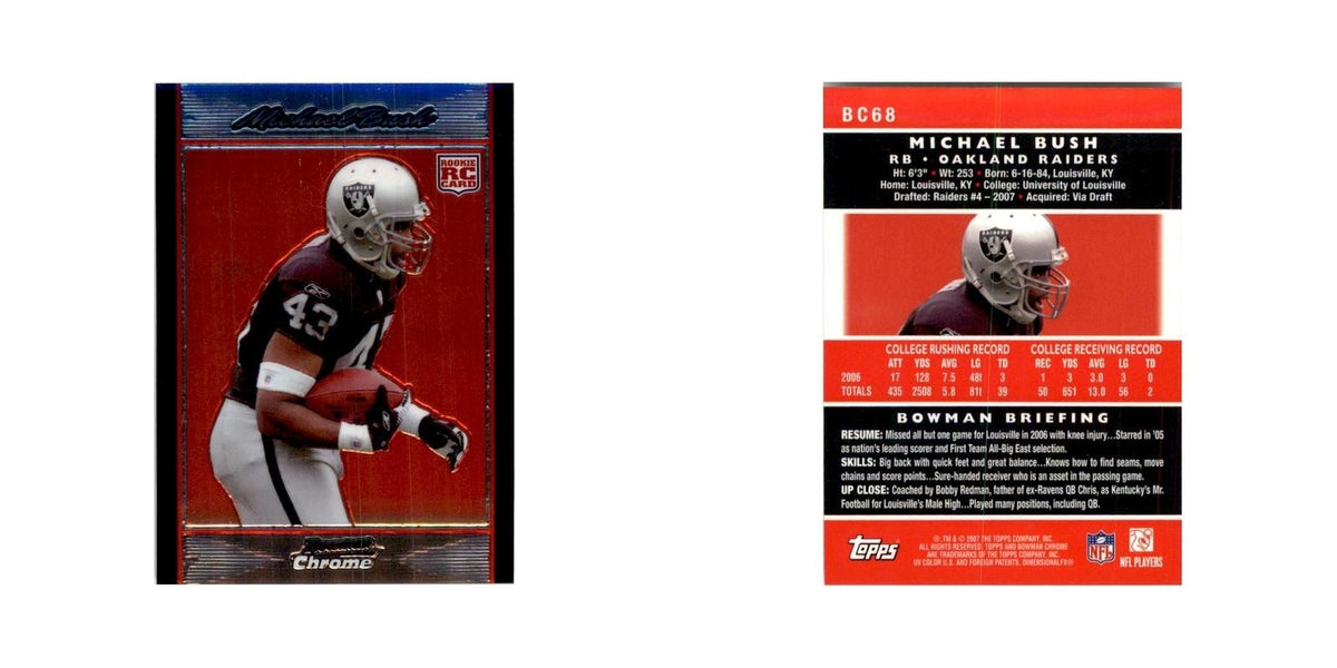 2007 Bowman Chrome Michael Bush Football Cards #BC68