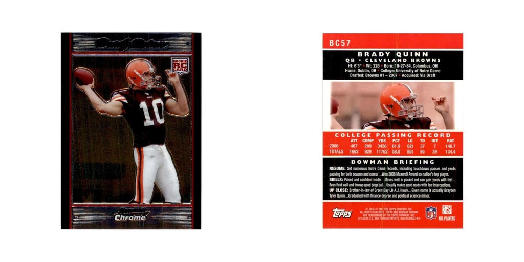 2007 Bowman Chrome Brady Quinn Football Cards #BC57