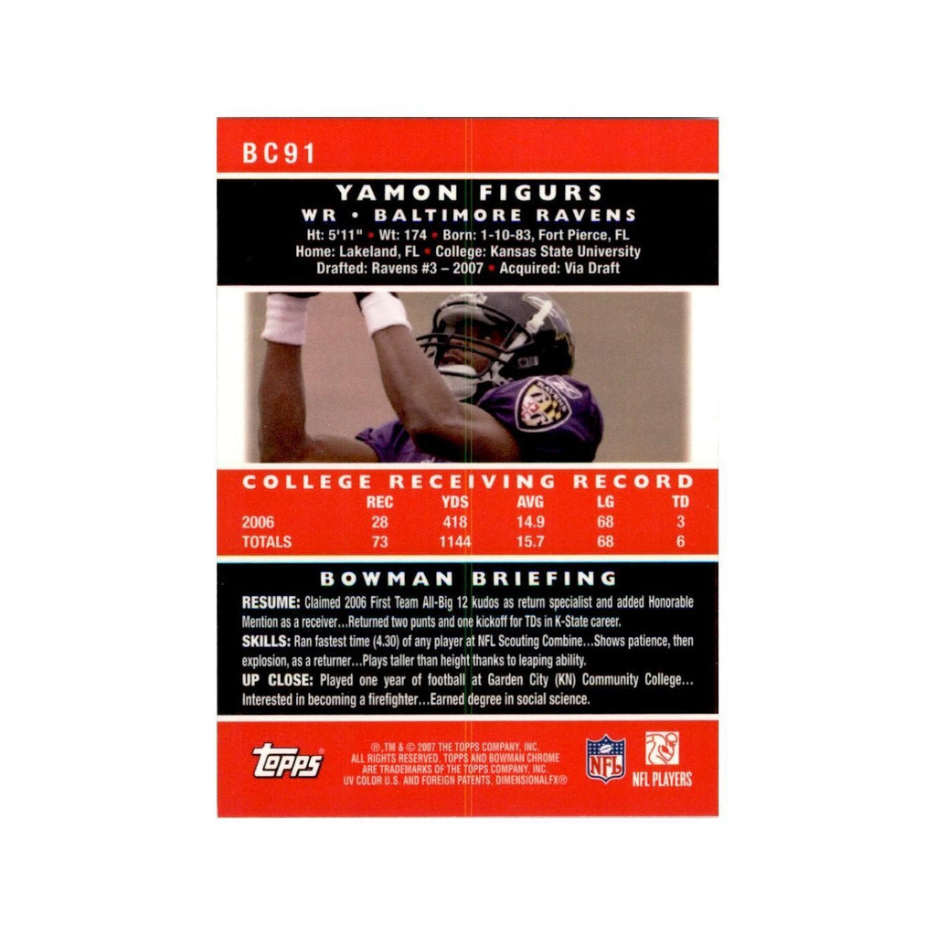 2007 Bowman Chrome Yamon Figurs Football Cards #BC91