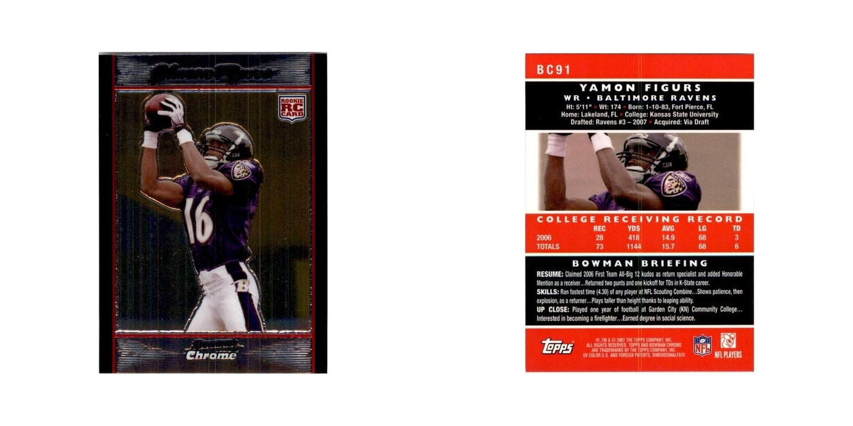 2007 Bowman Chrome Yamon Figurs Football Cards #BC91