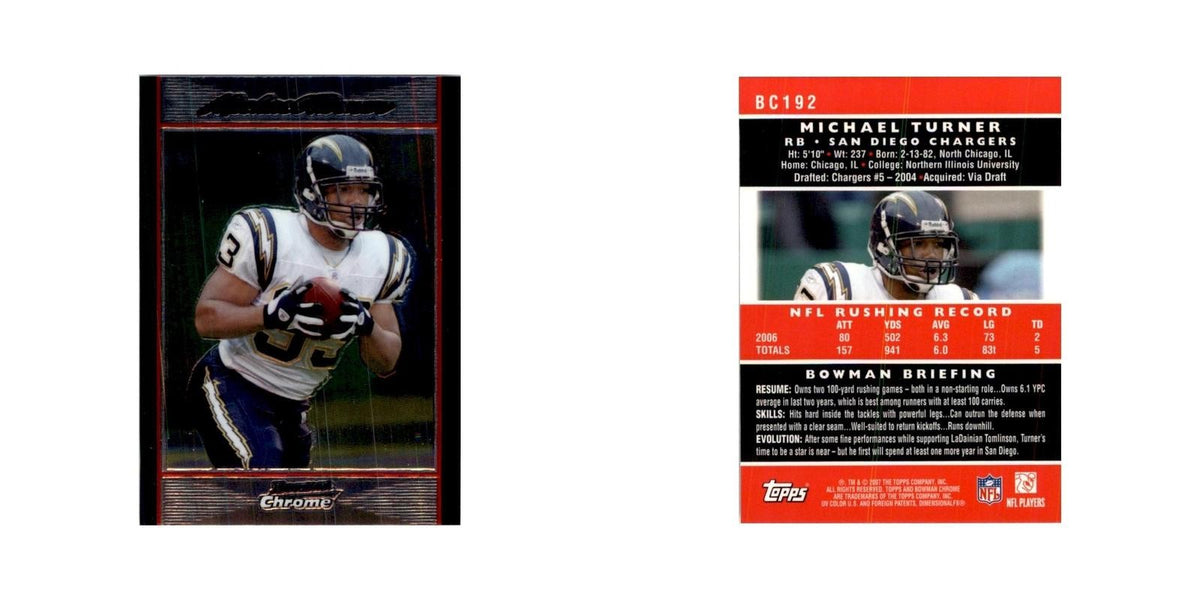 2007 Bowman Chrome Michael Turner Football Cards #BC192