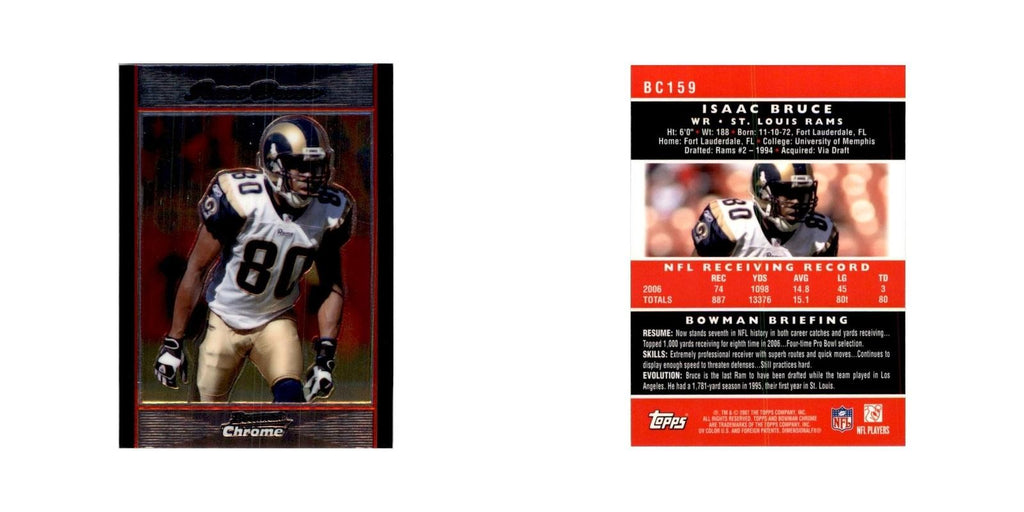 2007 Bowman Chrome Isaac Bruce Football Cards #BC159