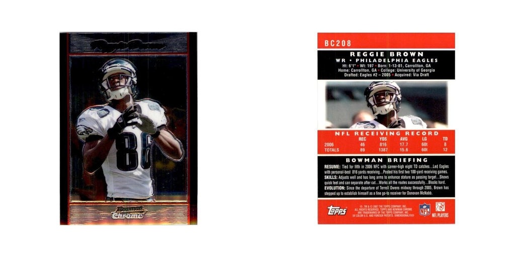2007 Bowman Chrome Reggie Brown Football Cards #BC208