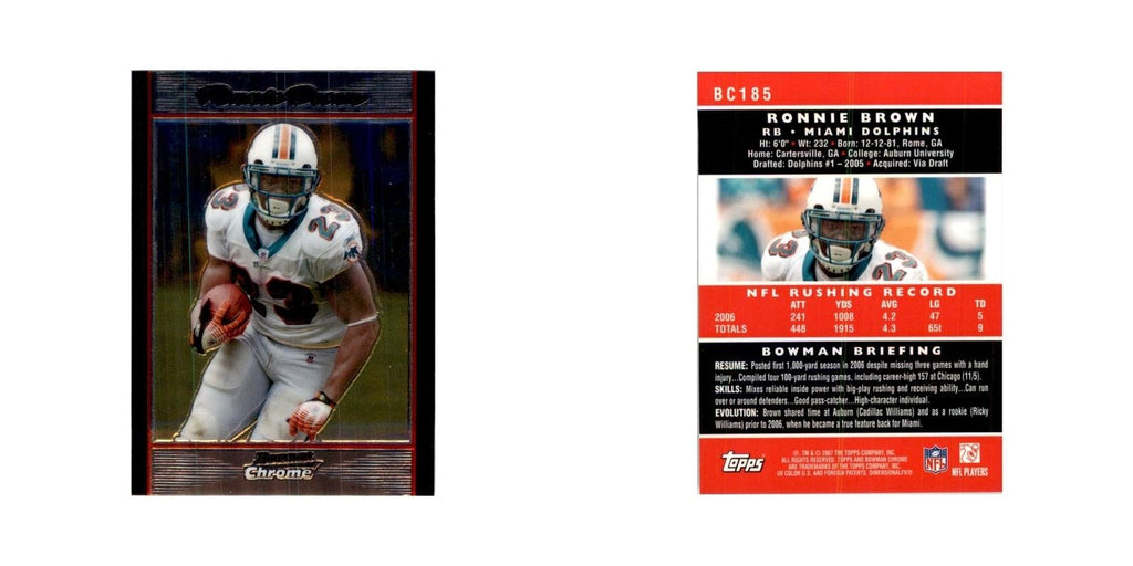 2007 Bowman Chrome Ronnie Brown Football Cards #BC185