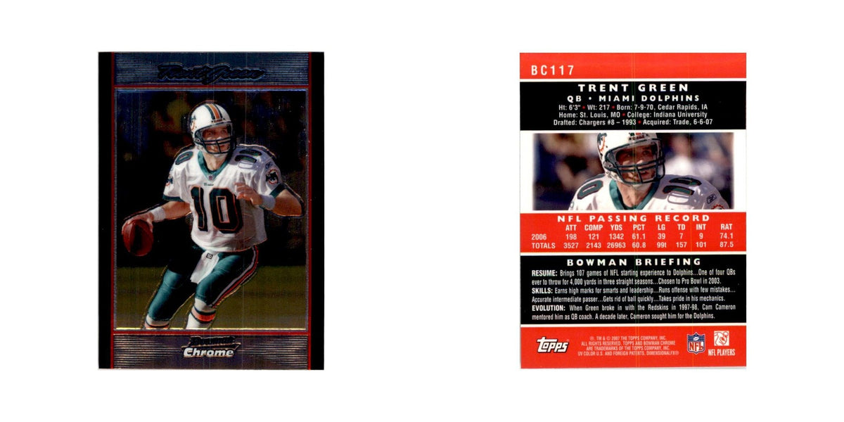 2007 Bowman Chrome Trent Green Football Cards #BC117