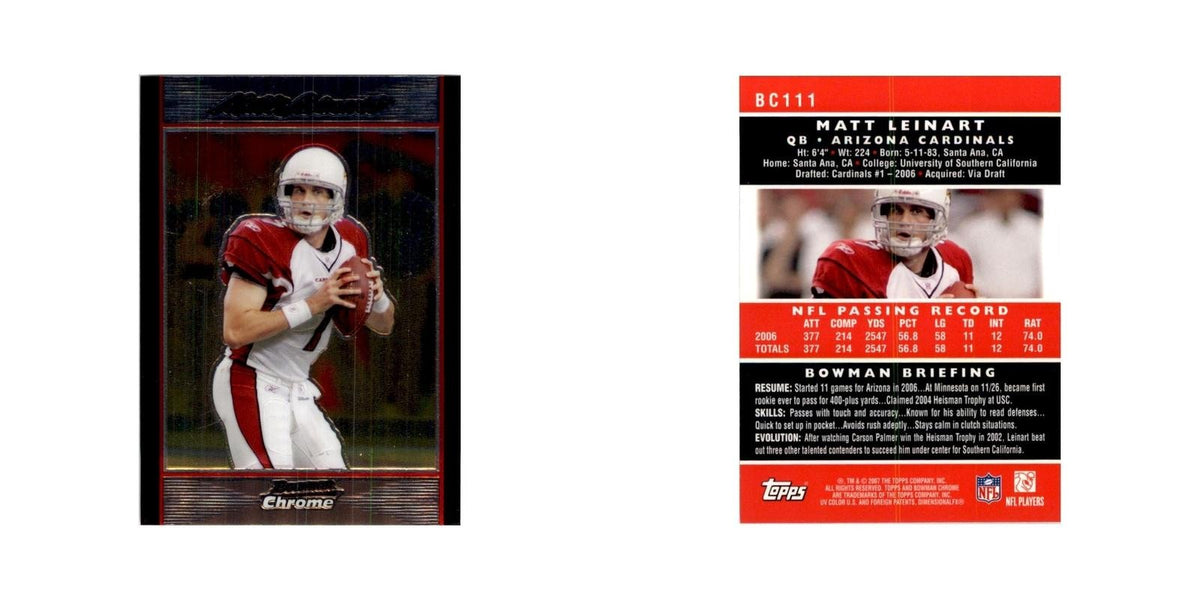 2007 Bowman Chrome Matt Leinart Football Cards #BC111