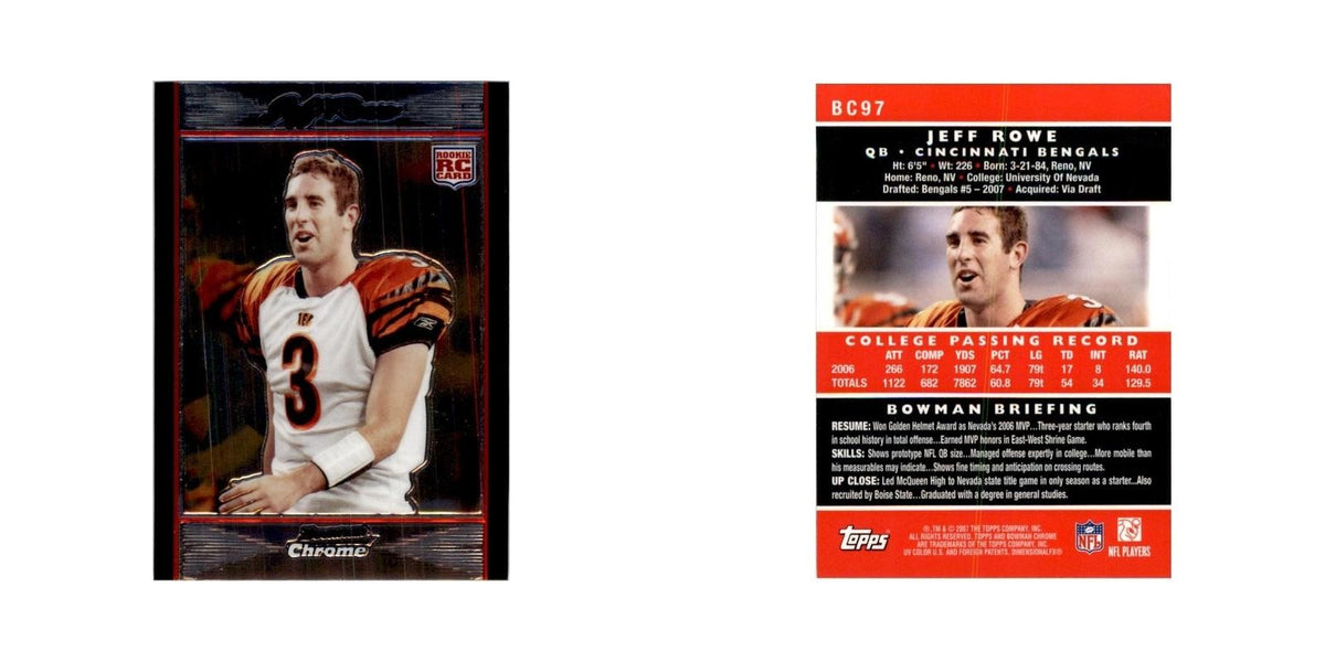 2007 Bowman Chrome Jeff Rowe Football Cards #BC97