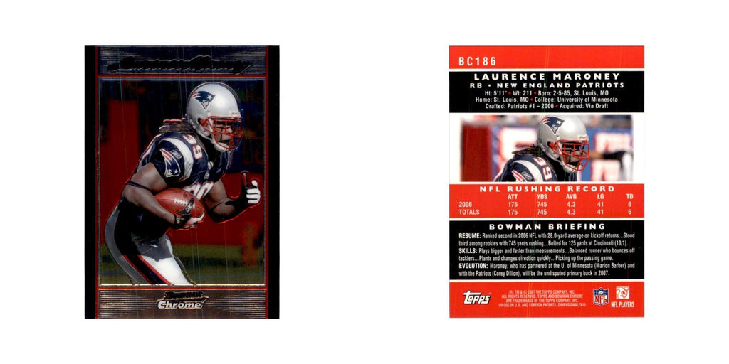 2007 Bowman Chrome Laurence Maroney Football Cards #BC186
