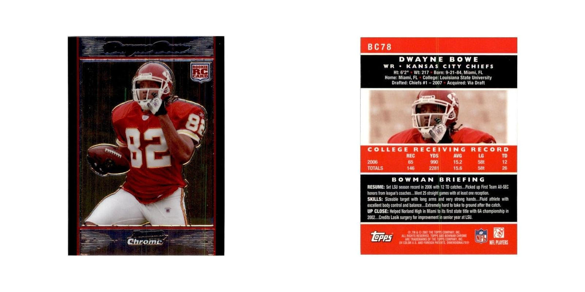 2007 Bowman Chrome Dwayne Bowe Football Cards #BC78
