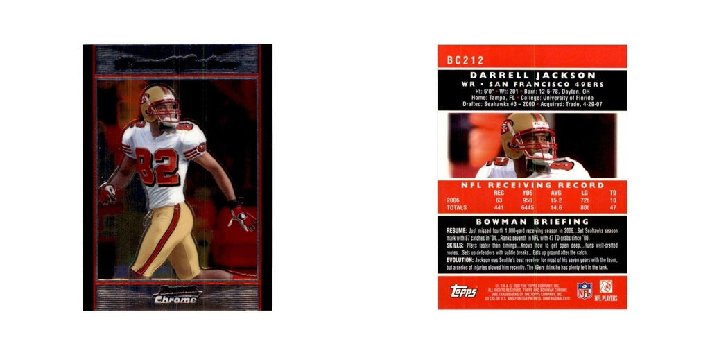 2007 Bowman Chrome Darrell Jackson Football Cards #BC212