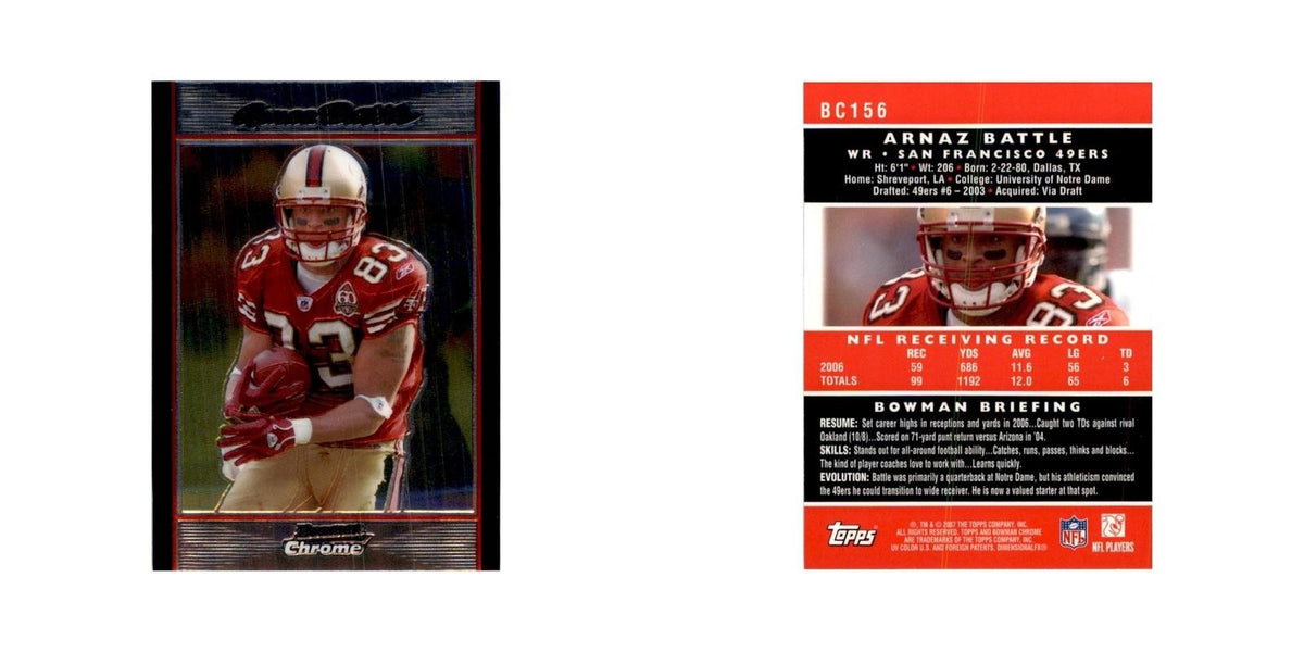 2007 Bowman Chrome Arnaz Battle Football Cards #BC156