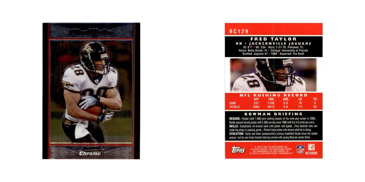 2007 Bowman Chrome Fred Taylor Football Cards #BC129