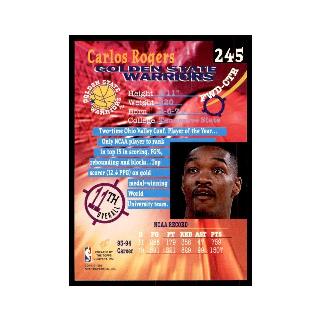1994 Stadium Club Carlos Rogers Basketball Cards #245