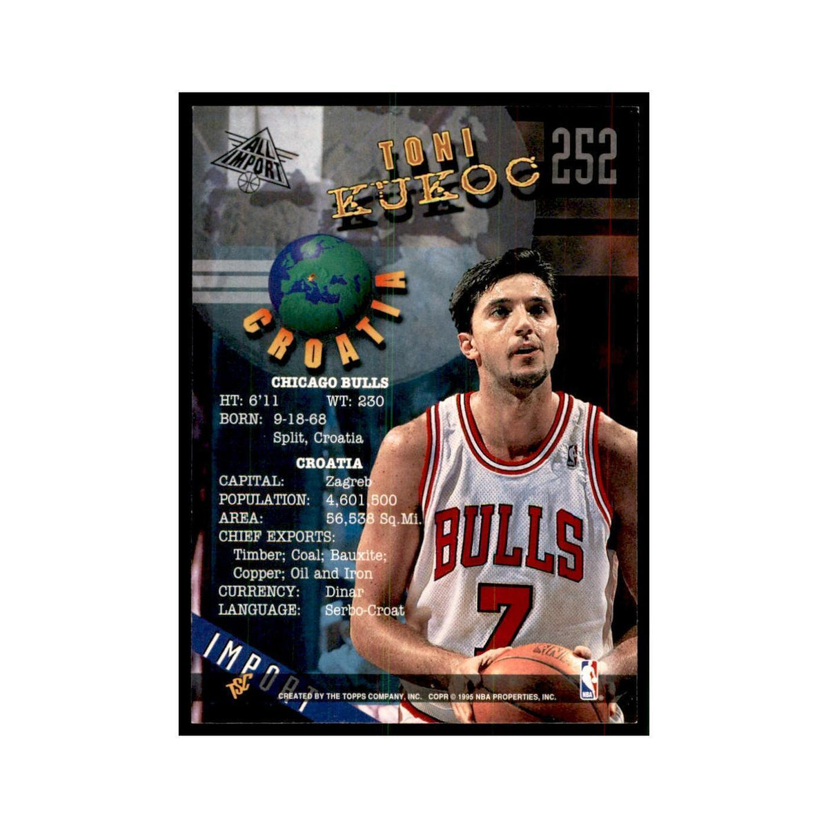 1994 Stadium Club Toni Kukoc Basketball Cards #252