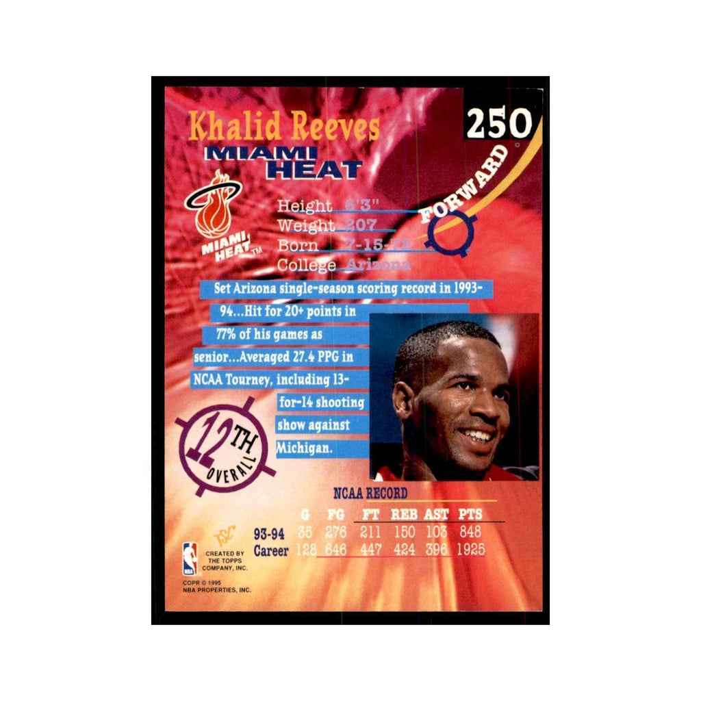 1994 Stadium Club Khalid Reeves Basketball Cards #250