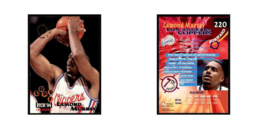 1994 Stadium Club Lamond Murray Basketball Cards #220