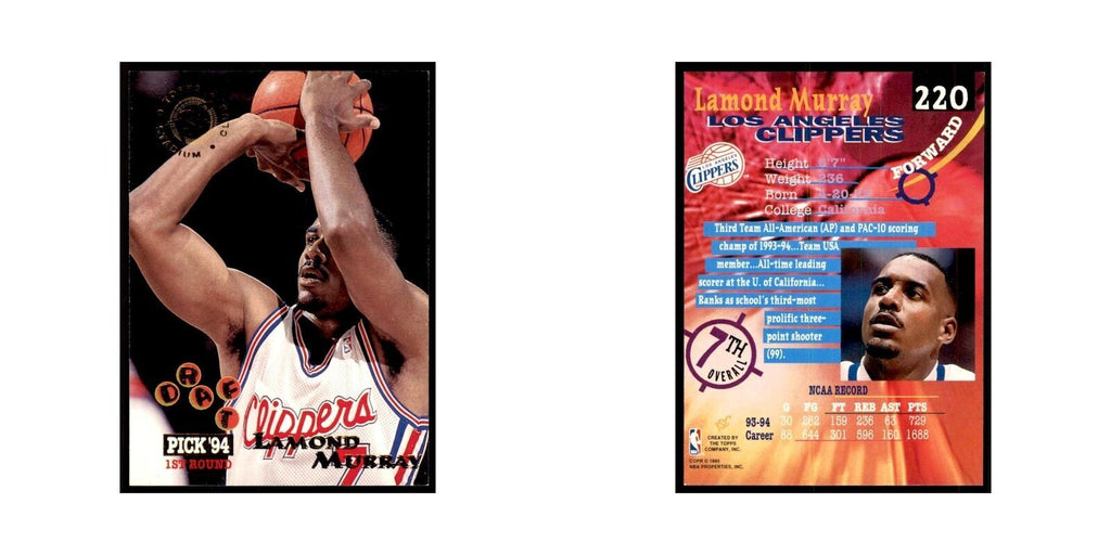 1994 Stadium Club Lamond Murray Basketball Cards #220