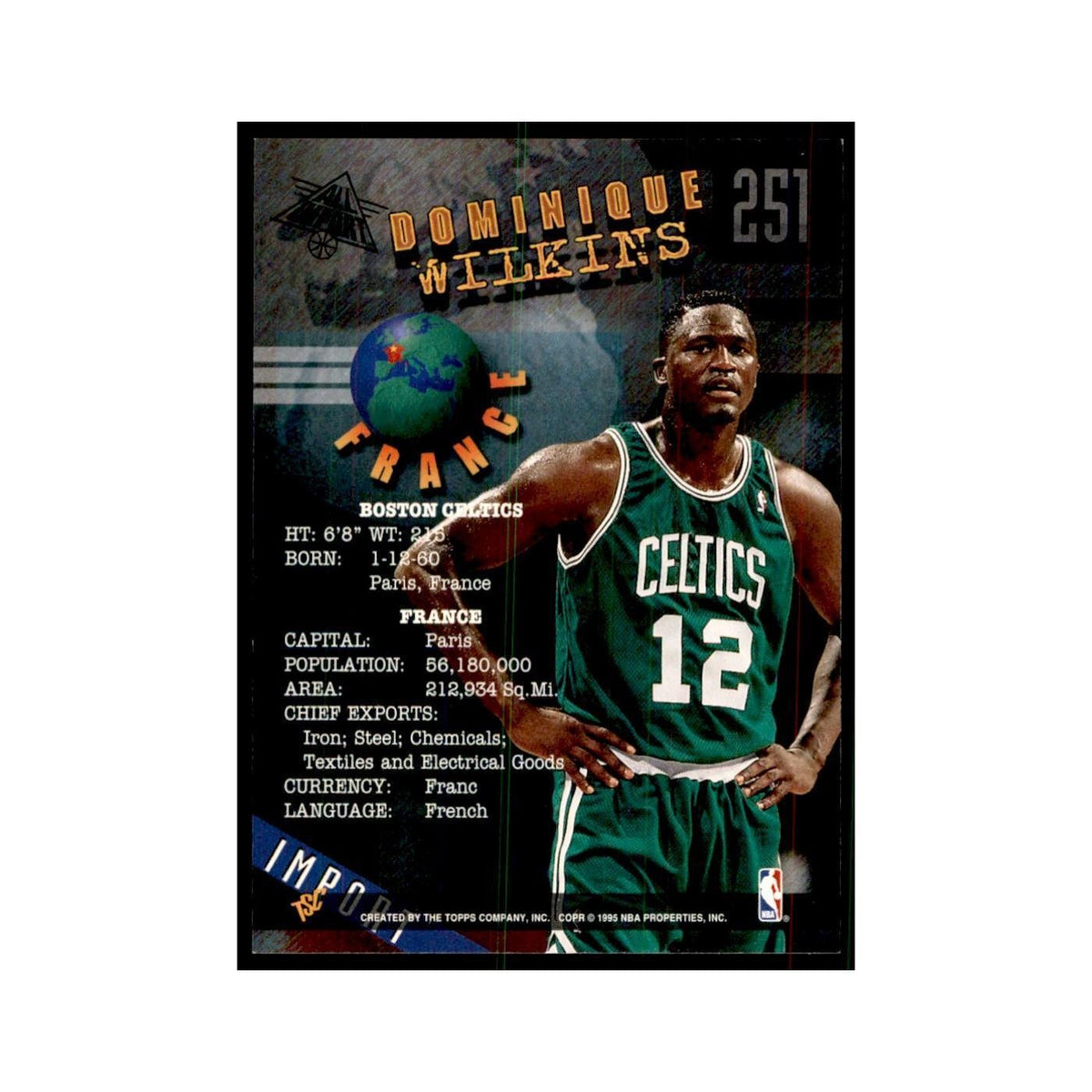 1994 Stadium Club Dominique Wilkins Basketball Cards #251