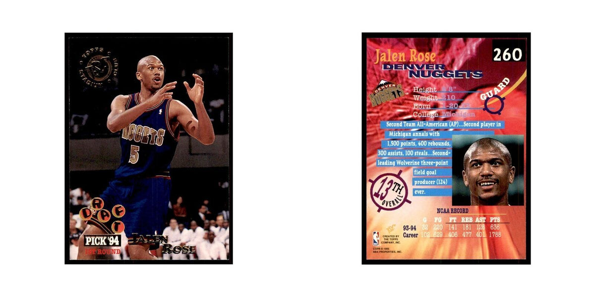 1994 Stadium Club Jalen Rose Basketball Cards #260