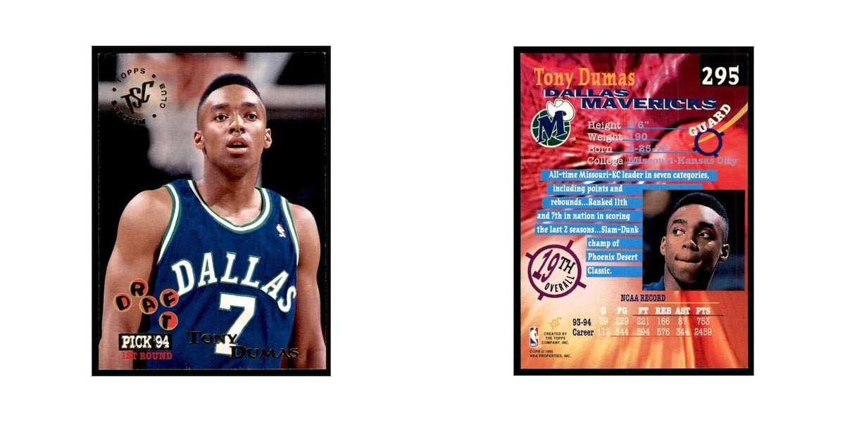 1994 Stadium Club Tony Dumas Basketball Cards #295