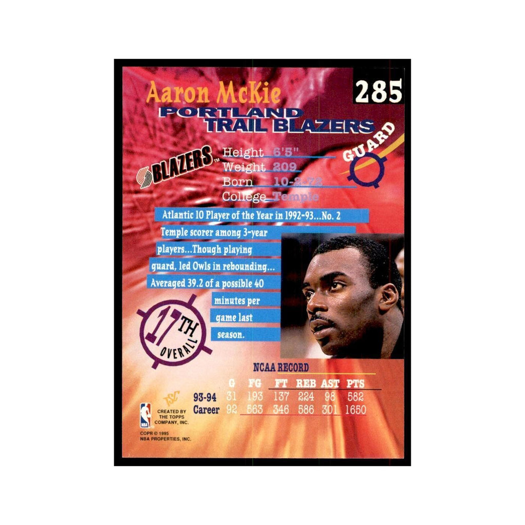1994 Stadium Club Aaron McKie Basketball Cards #285