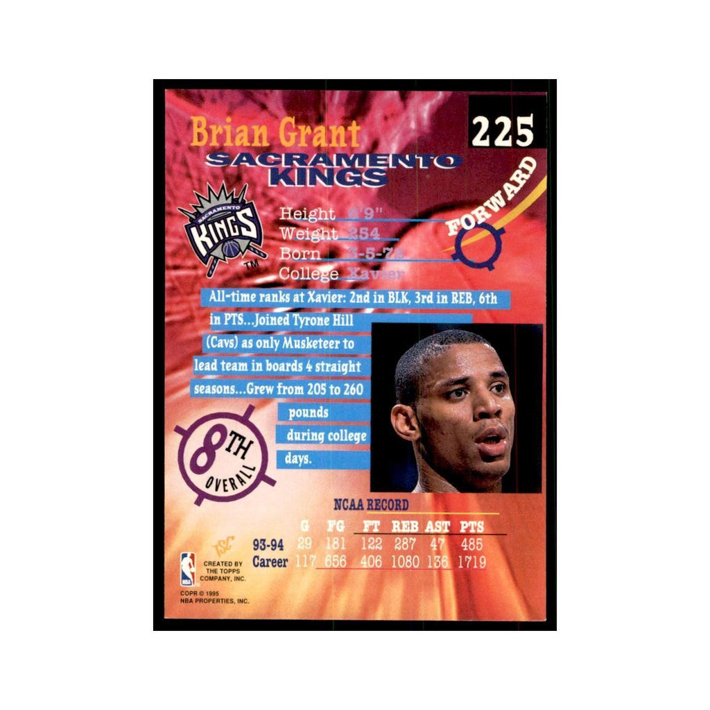1994 Stadium Club Brian Grant Basketball Cards #225