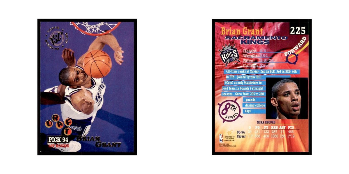 1994 Stadium Club Brian Grant Basketball Cards #225