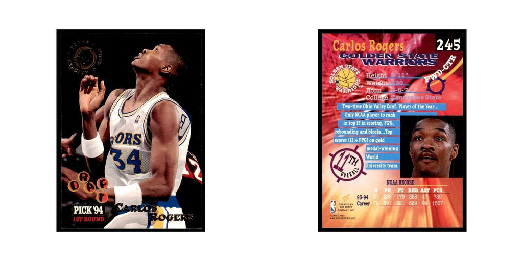 1994 Stadium Club Carlos Rogers Basketball Cards #245