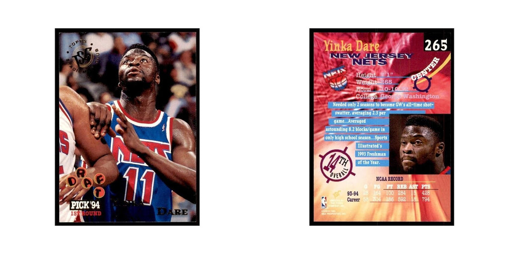 1994 Stadium Club Yinka Dare Basketball Cards #265