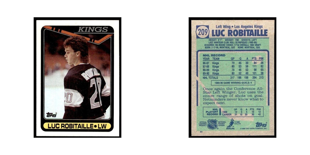 1990 Topps Luc Robitaille Hockey Cards #209