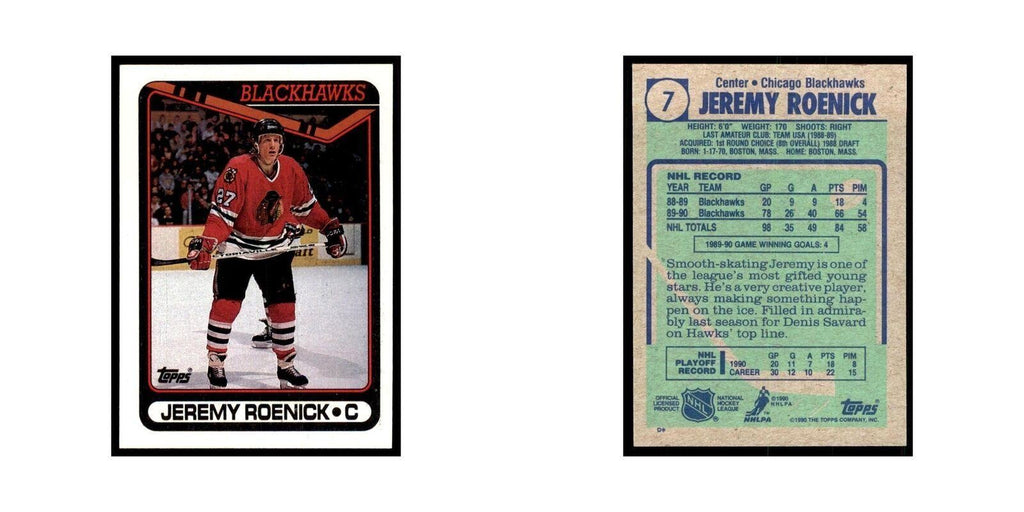 1990 Topps Jeremy Roenick Hockey Cards #7