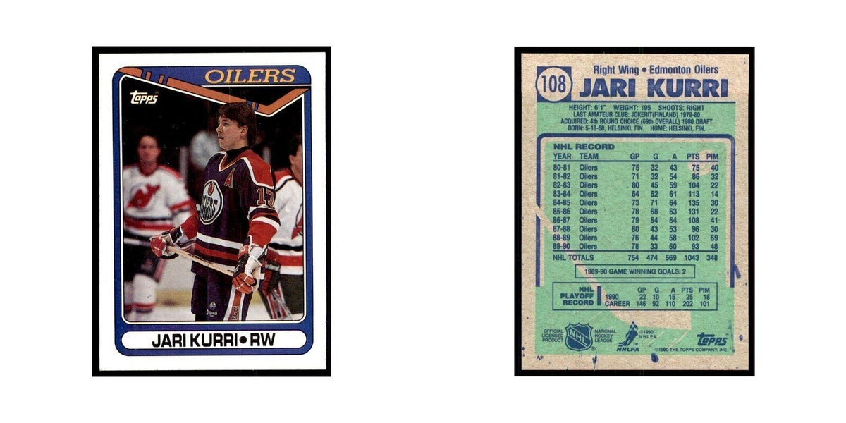 1990 Topps Jari Kurri Hockey Cards #108