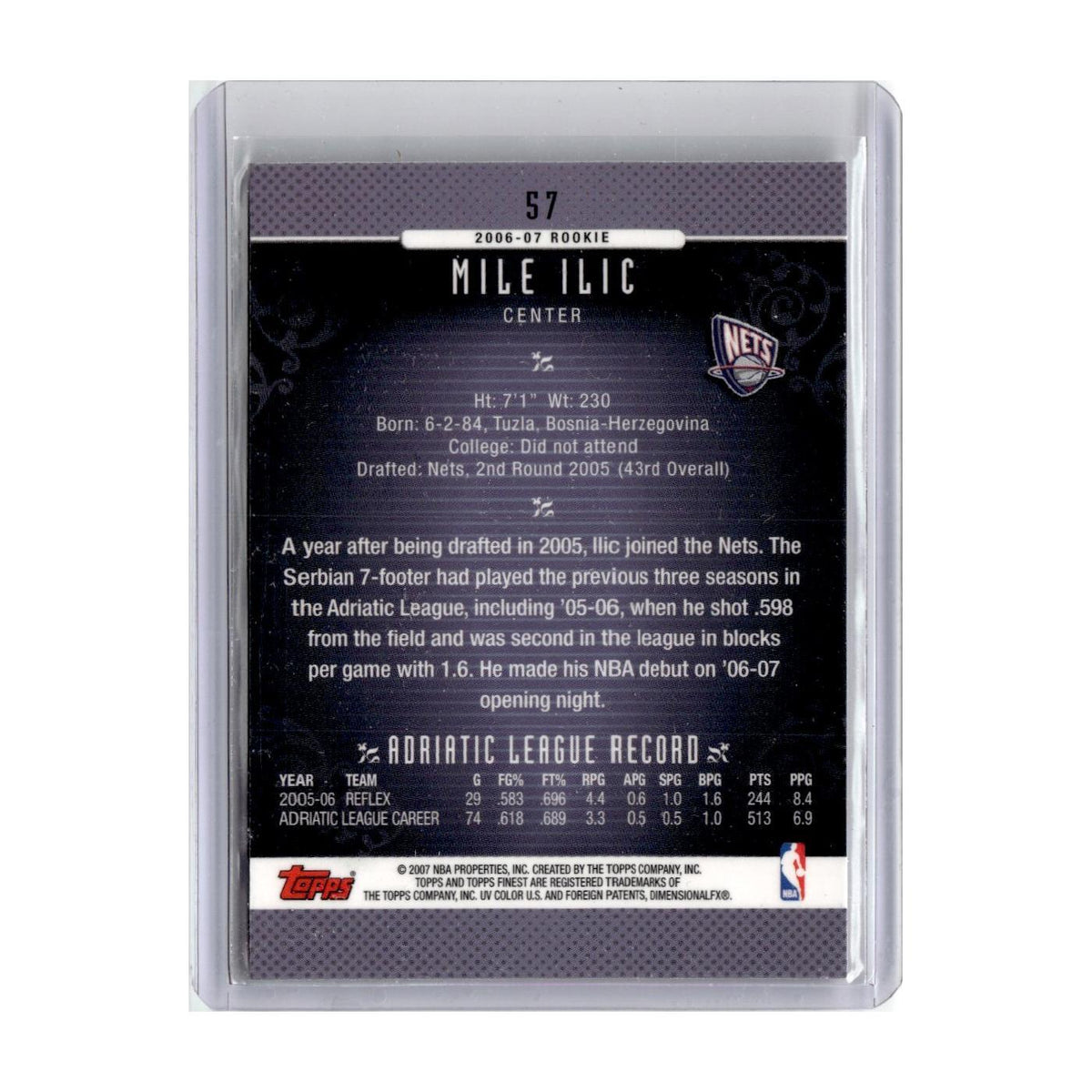 2006 Finest Mile Ilic RC Nets #57