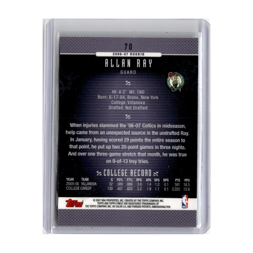 2006 Finest Allan Ray RC Celtics #70